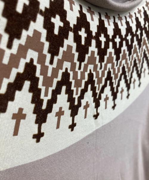 NUMBER (N)INE（ナンバーナイン）NUMBER (N)INE (ナンバーナイン) ノルディック柄プリントTシャツ ベージュ サイズ:4の古着・服飾アイテム