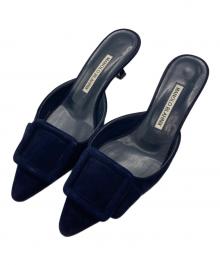 Manolo Blahnik（マノロブラニク）の古着「ミュール」｜ネイビー