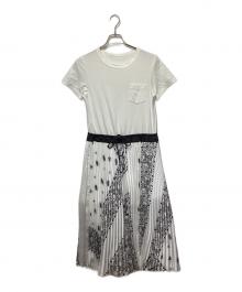 sacai（サカイ）の古着「ARCHIVEプリント ミックス ワンピース」｜ホワイト