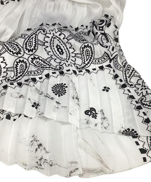 sacai（サカイ）sacai (サカイ) ARCHIVEプリント ミックス ワンピース ホワイト サイズ:1の古着・服飾アイテム