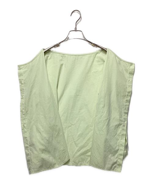 CABANE de ZUCCa（カバンドズッカ）CABANE de ZUCCa (カバンドズッカ) コットン ボリュームスリーブブラウス グリーン サイズ:Sの古着・服飾アイテム