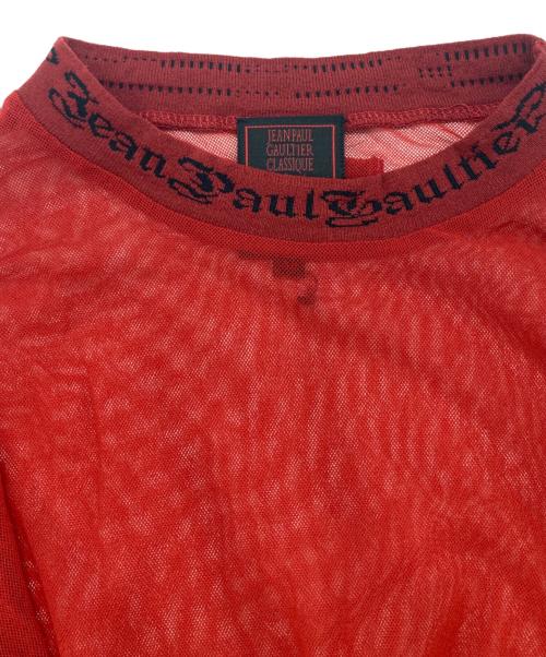 Jean Paul GAULTIER CLASSIQUE（ジャンポールゴルチエクラシック）Jean Paul GAULTIER CLASSIQUE (ジャンポールゴルチエクラシック) パワーネットカットソー レッド サイズ:40の古着・服飾アイテム