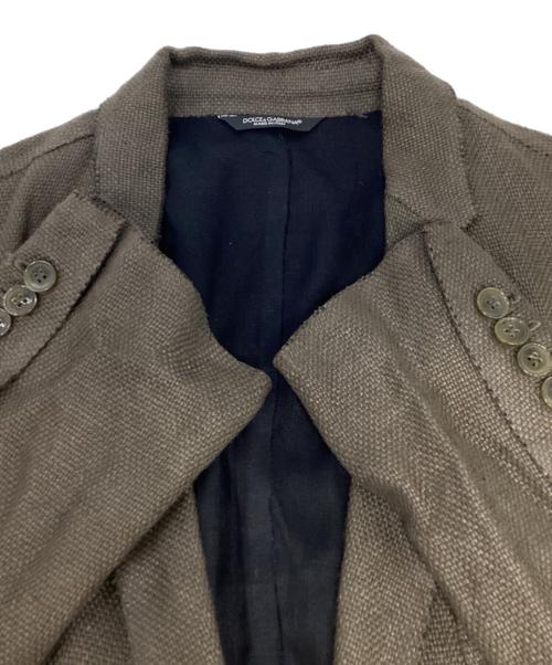 DOLCE & GABBANA（ドルチェ＆ガッバーナ）DOLCE & GABBANA (ドルチェ＆ガッバーナ) テーラードジャケット ブラウン サイズ:46の古着・服飾アイテム