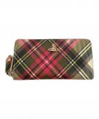 Vivienne Westwoodヴィヴィアンウエストウッド）の古着「ラウンドファスナー長財布」｜レッド×カーキ