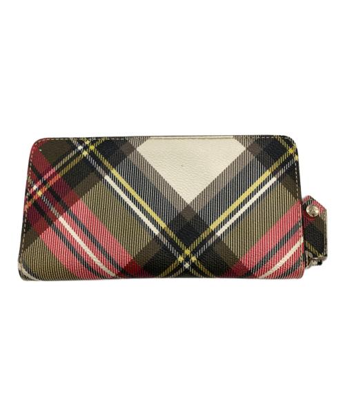 Vivienne Westwood（ヴィヴィアンウエストウッド）Vivienne Westwood (ヴィヴィアンウエストウッド) ラウンドファスナー長財布 レッド×カーキの古着・服飾アイテム