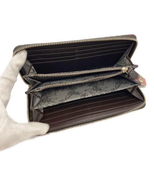 Vivienne Westwood（ヴィヴィアンウエストウッド）Vivienne Westwood (ヴィヴィアンウエストウッド) ラウンドファスナー長財布 レッド×カーキの古着・服飾アイテム