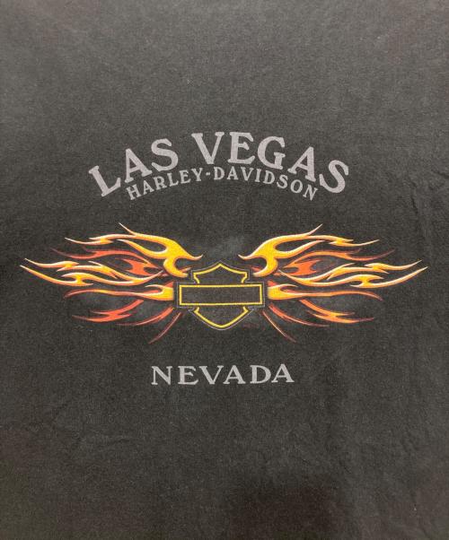 HARLEY-DAVIDSON（ハーレーダビッドソン）HARLEY-DAVIDSON (ハーレーダビッドソン) 00'Sファイヤー バッファロー スカル フェイス バー&シールド Tシャツ ブラック サイズ:Lの古着・服飾アイテム