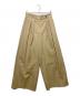 DRIES VAN NOTEN（ドリスヴァンノッテン）の古着「プリーツディテール ワイドレッグパンツ」｜ベージュ