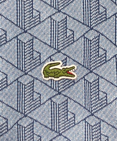LACOSTE（ラコステ）LACOSTE (ラコステ) モノグラムジャガードトラックジャケット ブルー サイズ:Lの古着・服飾アイテム