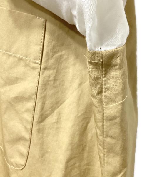 MaxMara（マックスマーラ）MaxMara (マックスマーラ) ピュアコットンポプリンシャツワンピース ベージュ×ホワイト サイズ:42の古着・服飾アイテム