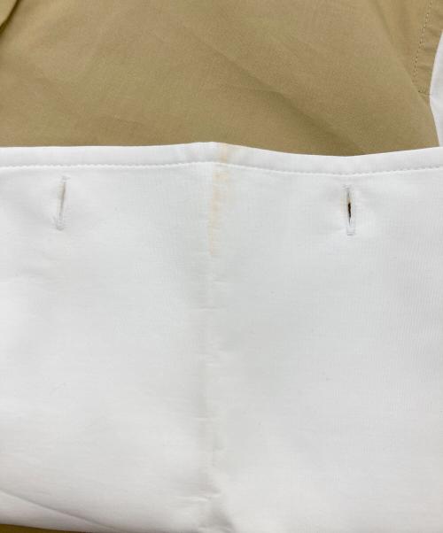 MaxMara（マックスマーラ）MaxMara (マックスマーラ) ピュアコットンポプリンシャツワンピース ベージュ×ホワイト サイズ:42の古着・服飾アイテム