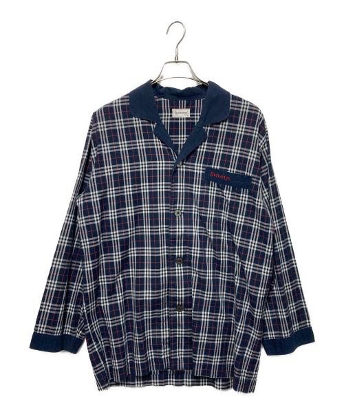 Burberry's（バーバリー）Burberry's (バーバリー) パジャマシャツ ネイビー サイズ:Ｍの古着・服飾アイテム