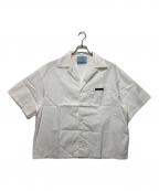 PRADAプラダ）の古着「ロゴトライアングルボーリングシャツ」｜ホワイト