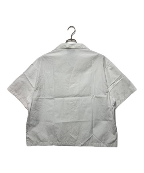 PRADA（プラダ）PRADA (プラダ) ロゴトライアングルボーリングシャツ ホワイト サイズ:Ｓの古着・服飾アイテム