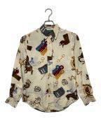 LAUREN RALPH LAURENローレンラルフローレン）の古着「総柄シルクシャツ」｜アイボリー