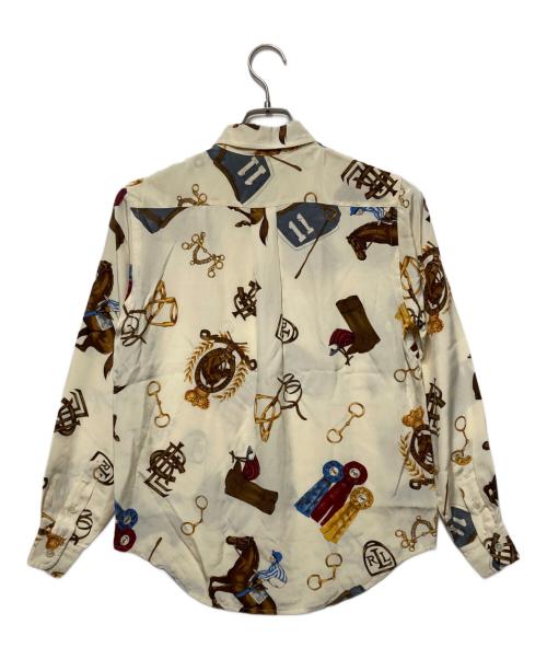 LAUREN RALPH LAUREN（ローレンラルフローレン）LAUREN RALPH LAUREN (ローレンラルフローレン) 総柄シルクシャツ アイボリー サイズ:2Pの古着・服飾アイテム