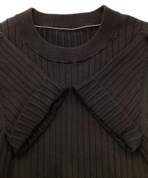 Calvin Klein（カルバンクライン）Calvin Klein (カルバンクライン) スモールロゴ半袖ニットTシャツ ブラック サイズ:Lの古着・服飾アイテム