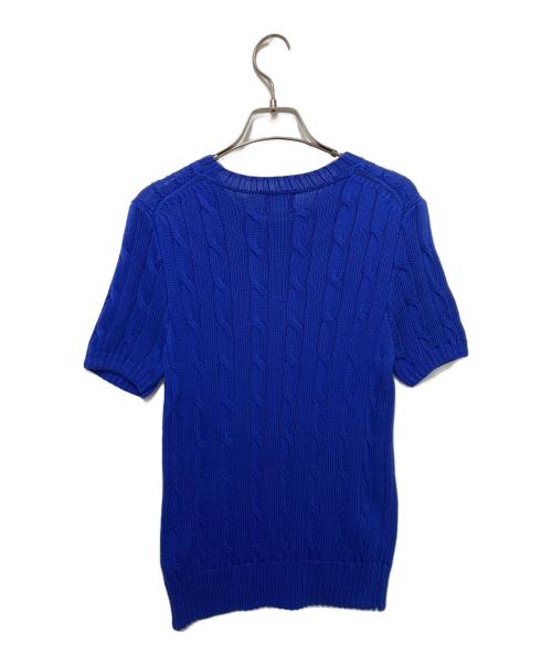 POLO RALPH LAUREN（ポロ・ラルフローレン）POLO RALPH LAUREN (ポロ・ラルフローレン) ショートスリーブケーブルニット ブルー サイズ:Mの古着・服飾アイテム
