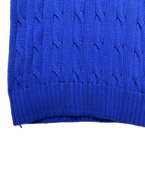 POLO RALPH LAUREN（ポロ・ラルフローレン）POLO RALPH LAUREN (ポロ・ラルフローレン) ショートスリーブケーブルニット ブルー サイズ:Mの古着・服飾アイテム