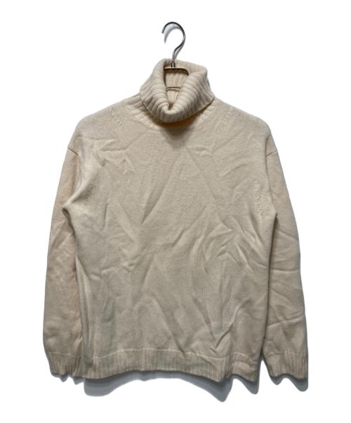 DRAWER（ドゥロワー）Drawer (ドゥロワー) 7Gカシミヤタートルネック スリット ニット セーター ベージュ サイズ:freeの古着・服飾アイテム