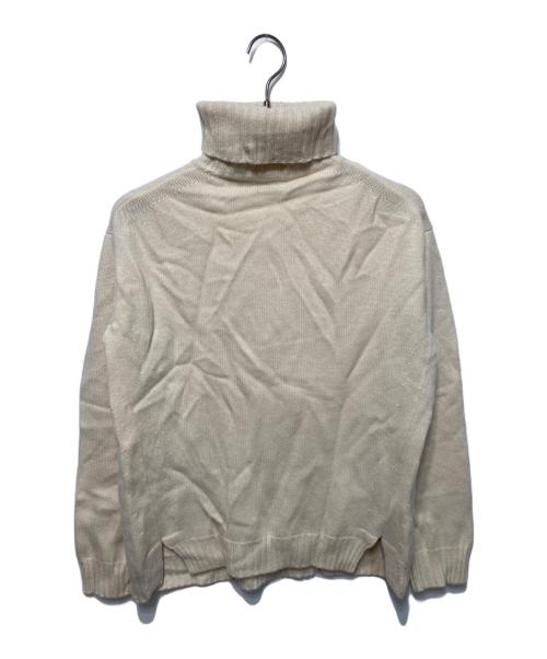 DRAWER（ドゥロワー）Drawer (ドゥロワー) 7Gカシミヤタートルネック スリット ニット セーター ベージュ サイズ:freeの古着・服飾アイテム