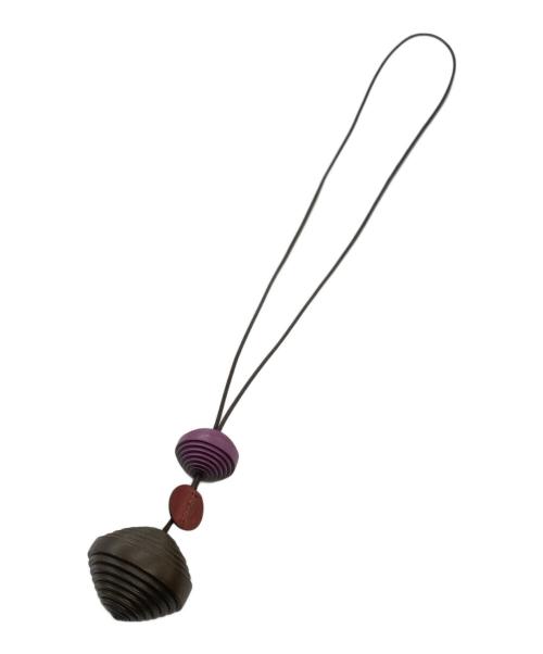 HERMES（エルメス）HERMES (エルメス) ホホバネックレス ブラック×パープルの古着・服飾アイテム