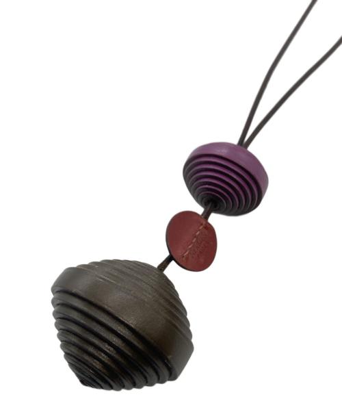 HERMES（エルメス）HERMES (エルメス) ホホバネックレス ブラック×パープルの古着・服飾アイテム