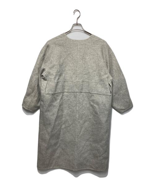 DRAWER（ドゥロワー）Drawer (ドゥロワー) ダブルフェイスノーカラーコート グレー サイズ:34の古着・服飾アイテム