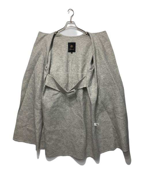 DRAWER（ドゥロワー）Drawer (ドゥロワー) ダブルフェイスノーカラーコート グレー サイズ:34の古着・服飾アイテム
