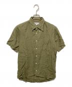 INDIVIDUALIZED SHIRTSインディビジュアライズドシャツ）の古着「ショートスリーブリネンシャツ」｜カーキ