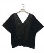 MM6 Maison Margielaエムエムシックスメゾンマルジェラ）の古着「半袖ブラウス」｜ブラック