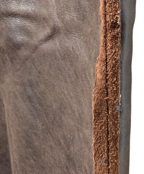 MM6 Maison Margiela（エムエムシックスメゾンマルジェラ）MM6 Maison Margiela (エムエムシックスメゾンマルジェラ) レザースカート ブラウン サイズ:38の古着・服飾アイテム