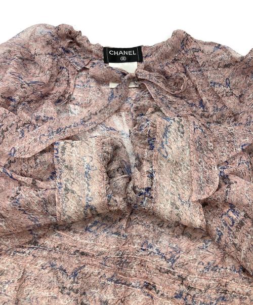 CHANEL（シャネル）CHANEL (シャネル) 総柄シルクブラウス ピンク サイズ:36の古着・服飾アイテム