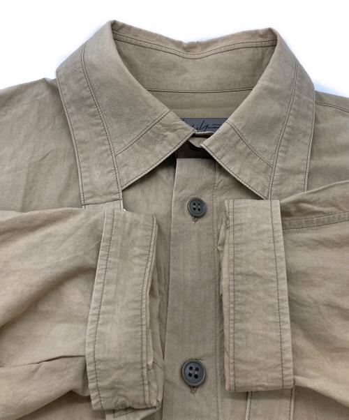Yohji Yamamoto pour homme（ヨウジヤマモト プールオム）Yohji Yamamoto pour homme (ヨウジヤマモト プールオム) I-衿ベルト付きBシャツ ベージュ サイズ:3の古着・服飾アイテム