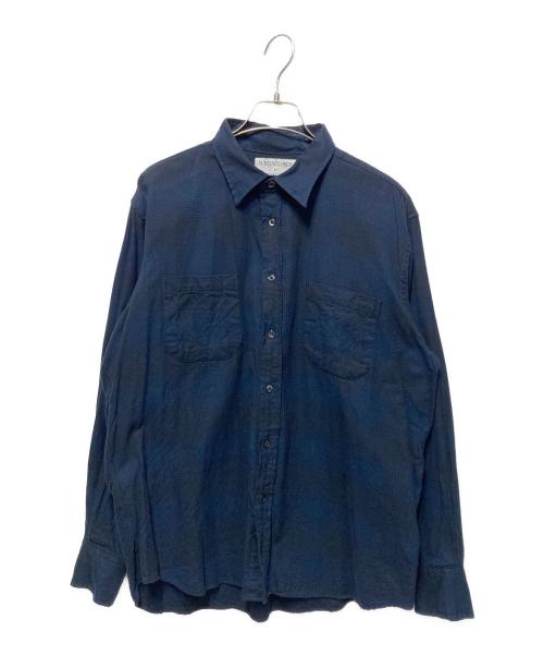 INDIVIDUALIZED SHIRTS（インディビジュアライズドシャツ）INDIVIDUALIZED SHIRTS (インディビジュアライズドシャツ) コットンネルシャツ ネイビー サイズ:Ｌの古着・服飾アイテム