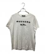 Max Mara WEEK END LINEマックスマーラ ウイークエンドライン）の古着「スパンコールロゴTシャツ」｜ホワイト