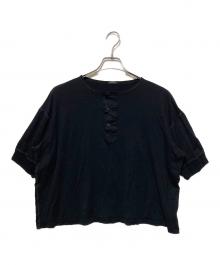 COMOLI（コモリ）の古着「ウール天竺半袖クルー ヘンリーネック」｜ブラック