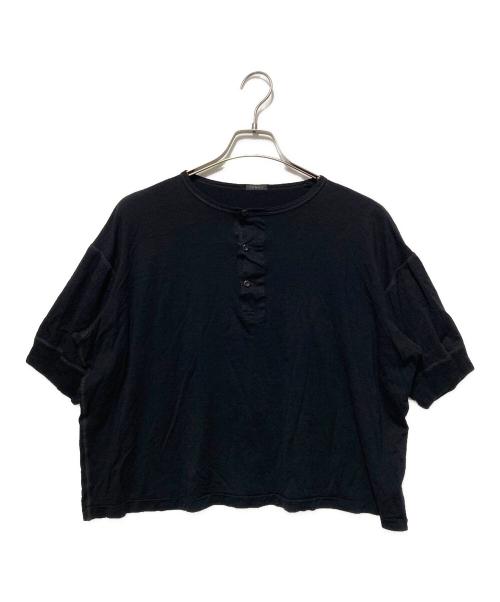 COMOLI（コモリ）COMOLI (コモリ) ウール天竺半袖クルー ヘンリーネック ブラック サイズ:3の古着・服飾アイテム