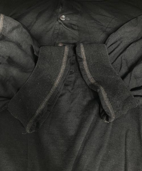 COMOLI（コモリ）COMOLI (コモリ) ウール天竺半袖クルー ヘンリーネック ブラック サイズ:3の古着・服飾アイテム