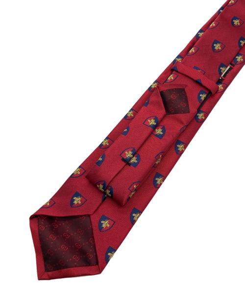 GUCCI（グッチ）GUCCI (グッチ) 総柄Beeシルクネクタイ レッド サイズ:148×7cmの古着・服飾アイテム