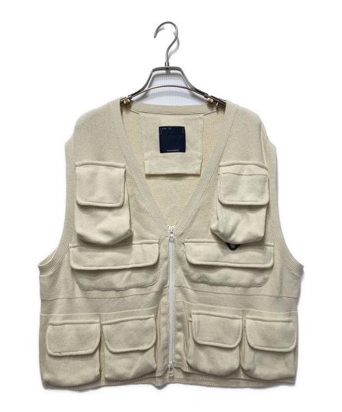 meanswhile（ミーンズワイル）meanswhile (ミーンズワイル) Cotton Knit Luggage Vest ベージュ サイズ:2の古着・服飾アイテム