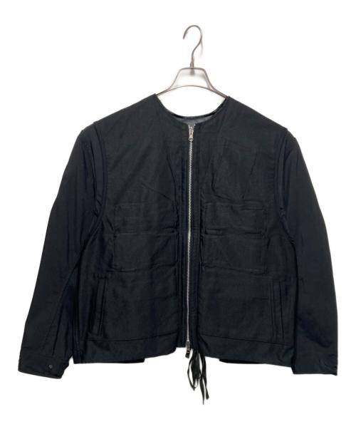 meanswhile（ミーンズワイル）meanswhile (ミーンズワイル) Dress Satin Reversible 4Way JKT ブラック サイズ:2の古着・服飾アイテム