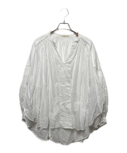 ne quittez pas（ヌキテパ）ne quittez pas (ヌキテパ) コットンボイルブラウス ホワイト サイズ:freeの古着・服飾アイテム