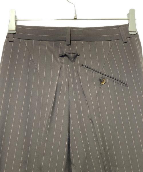 Jean Paul Gaultier FEMME（ジャンポールゴルチエ フェム）Jean Paul Gaultier FEMME (ジャンポールゴルチェフェム) ストライプパンツ ブラウン サイズ:38の古着・服飾アイテム