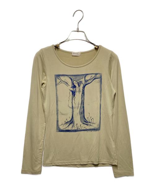 histeric（ヒステリック）histeric (ヒステリック) プリントストレッチカットソー ベージュ サイズ:Freeの古着・服飾アイテム