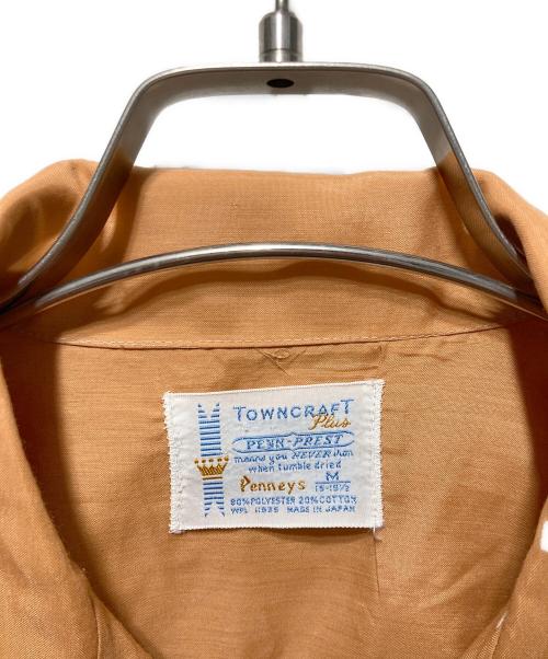 TOWN CRAFT（タウンクラフト）TOWN CRAFT (タウンクラフト) 70'Sポリコットン開襟シャツ オレンジ サイズ:Mの古着・服飾アイテム