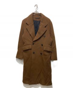中古・古着通販】ETHOSENS (エトセンス) フラノロングコート ブラウン