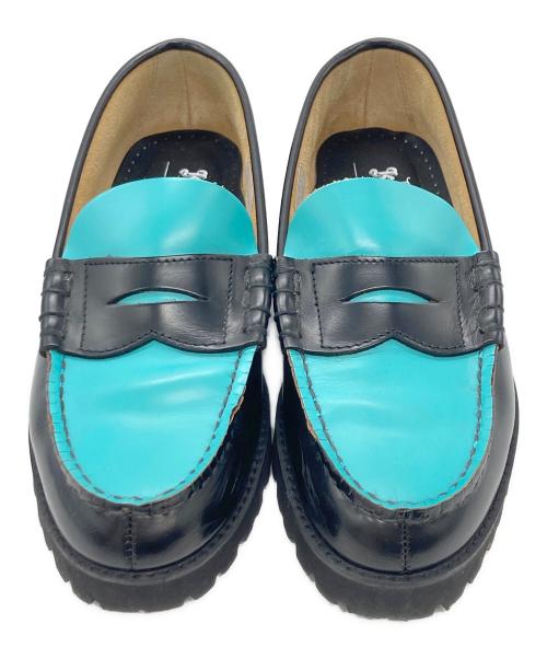 THE KENFORD（ケンフォード）THE KENFORD (ケンフォード) WOMENS TANK SOLE LOAFERS ブラック×ブルー サイズ:24の古着・服飾アイテム