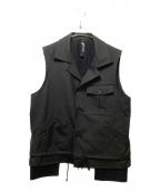 GROUND Yグラウンドワイ）の古着「T/W Gabardine Sleeveless Work Jacket」｜ブラック