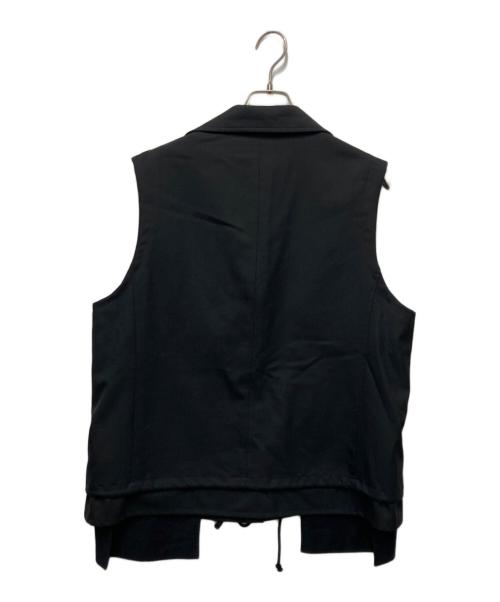 GROUND Y（グラウンドワイ）GROUND Y (グラウンドワイ) T/W Gabardine Sleeveless Work Jacket ブラック サイズ:3の古着・服飾アイテム